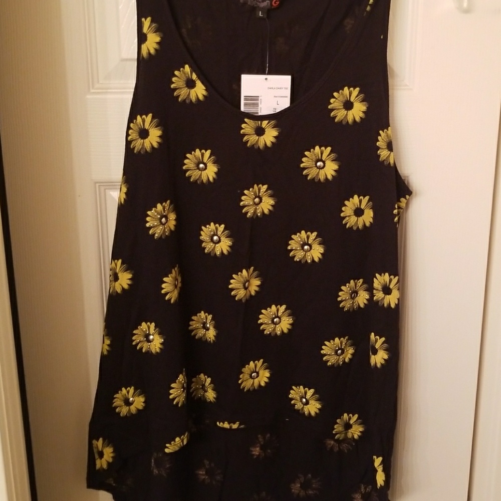 G by Guess High Low Daisy Tank